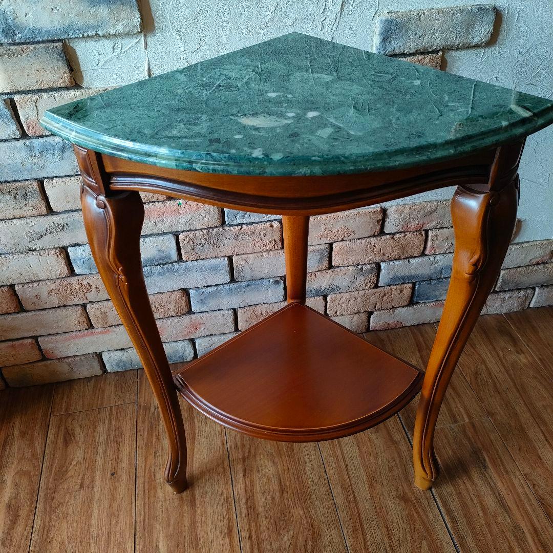 美品 大理石 イタリア製 猫脚 コーナーテーブル コンソールテーブル