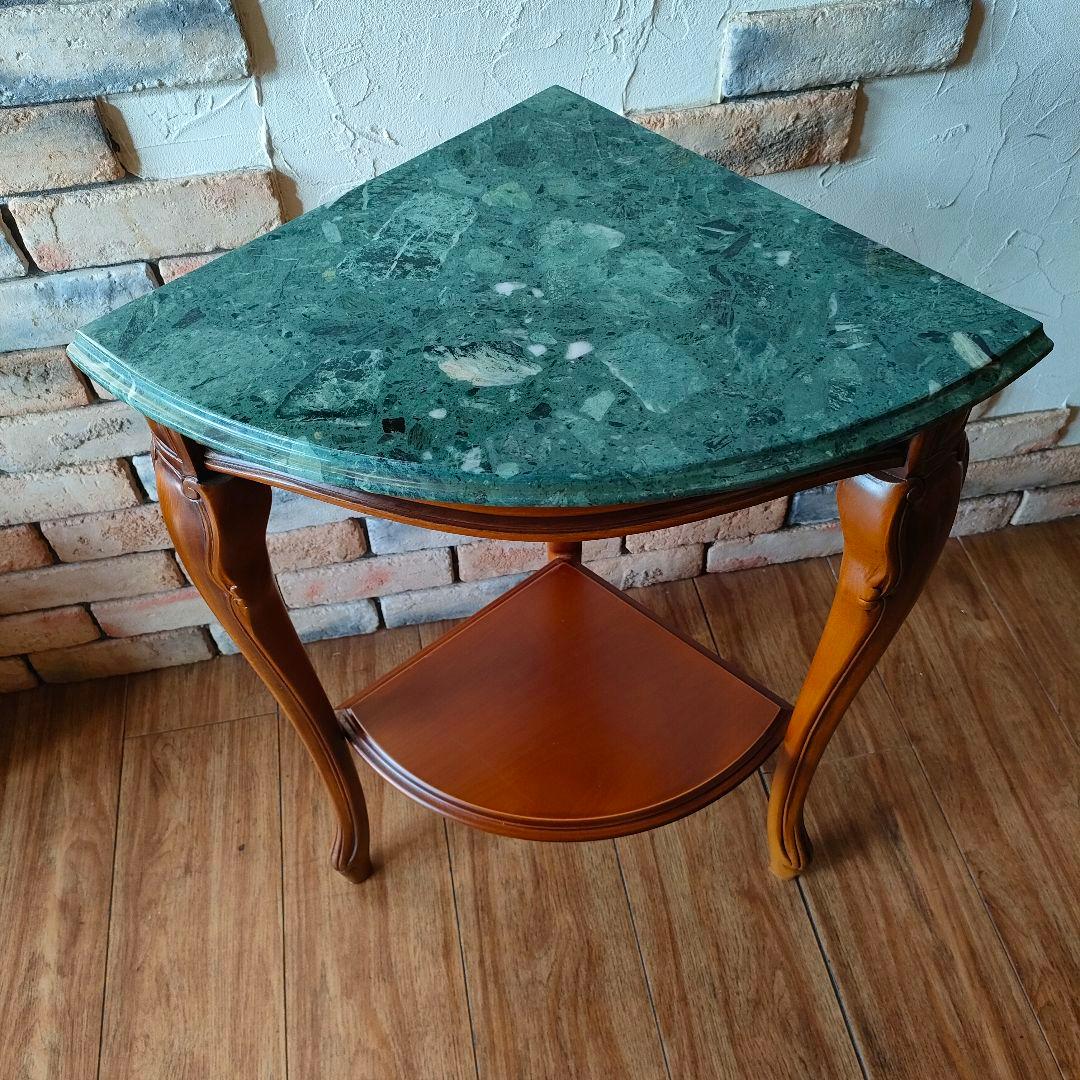 美品 大理石 イタリア製 猫脚 コーナーテーブル コンソールテーブル
