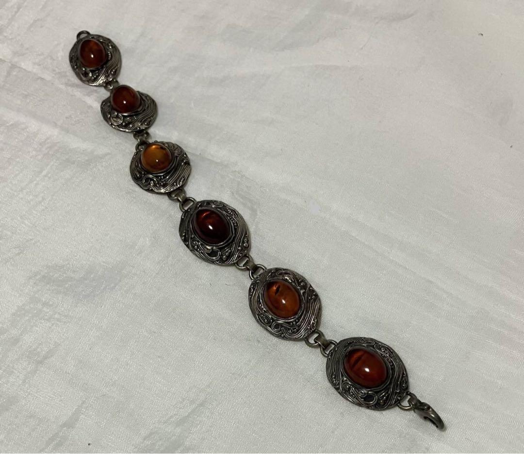 アンティークヴィンテージ☆琥珀ブレスレット