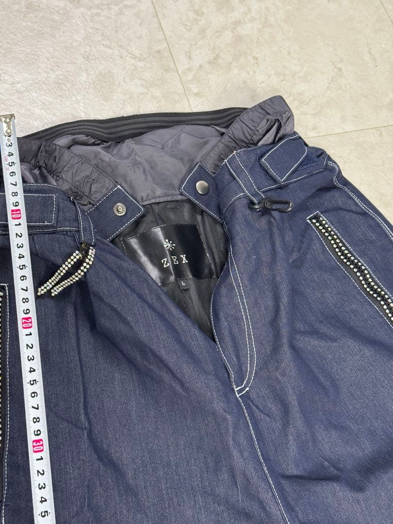 【ZEXスワロフスキー】⭐️激レア　上衣Ｍ・下L スノーボードウェアセット スカル