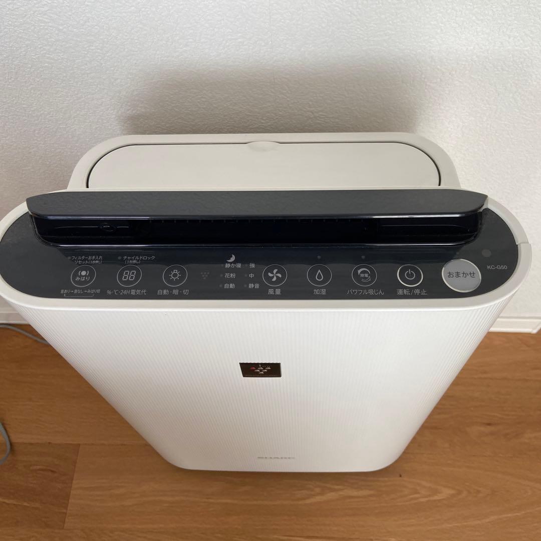 美品　プラズマクラスター7000　加湿空気清浄機　SHARP KC-G50-W