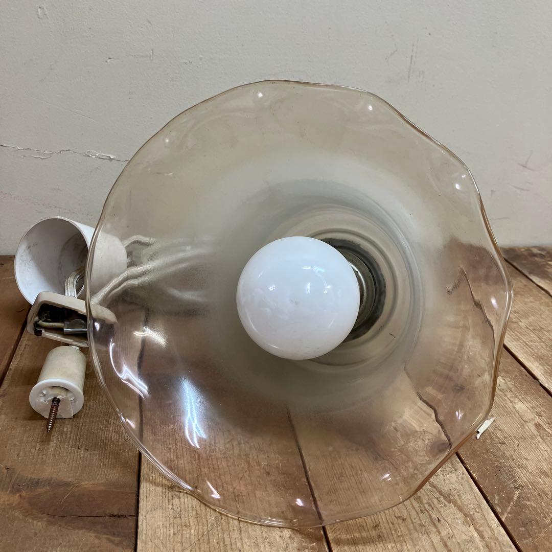 D-2 ③ 昭和レトロ フリル型 ガラスシェード ペンダントライト シーリング