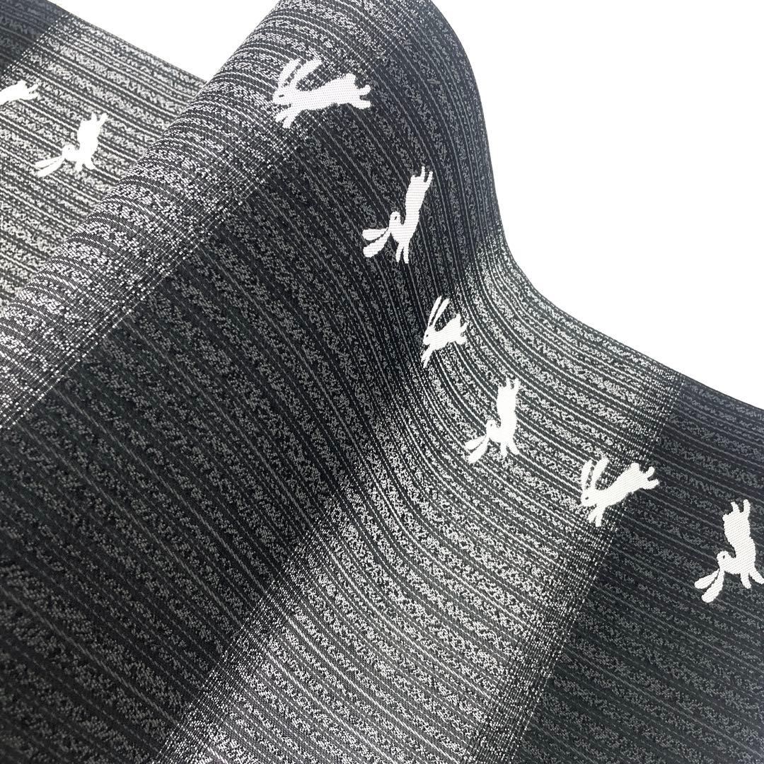 専用帯6189 ●高級 正絹 両面全通 リバーシブル 袋帯 兎 市松模様 七宝