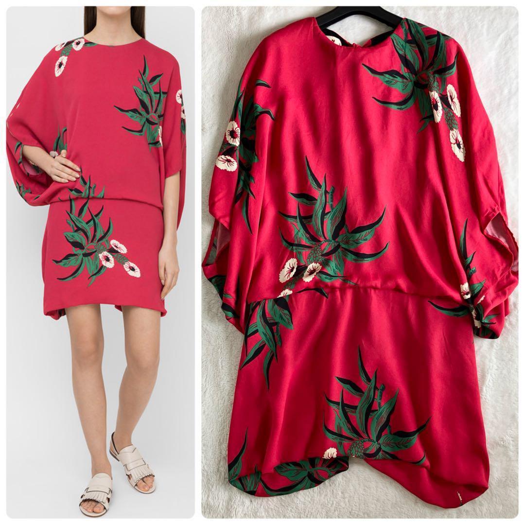 マルニ レーヨン シルク ドルマンスリーブワンピース 40 ピンク