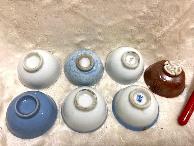 ★骨董品レア7点!!旧日本軍の軍盃・九谷焼・お猪口 ・ぐい呑み・出征記念★