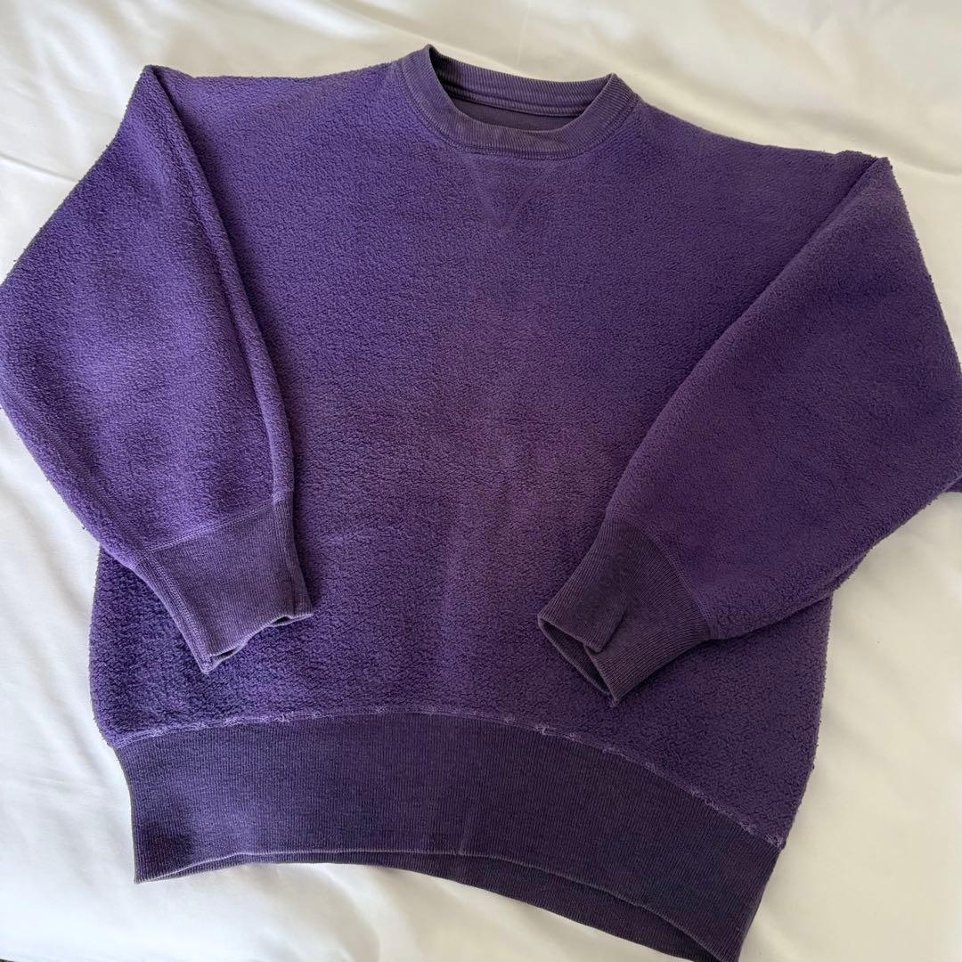 50s〜60s ヴィンテージ スウェット 前V パープル フェード ナス紺