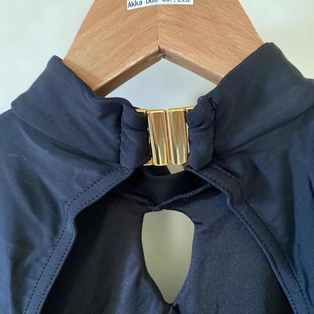 ［新品］sonata 黒 レース袖 ハイネック レオタードMサイズ