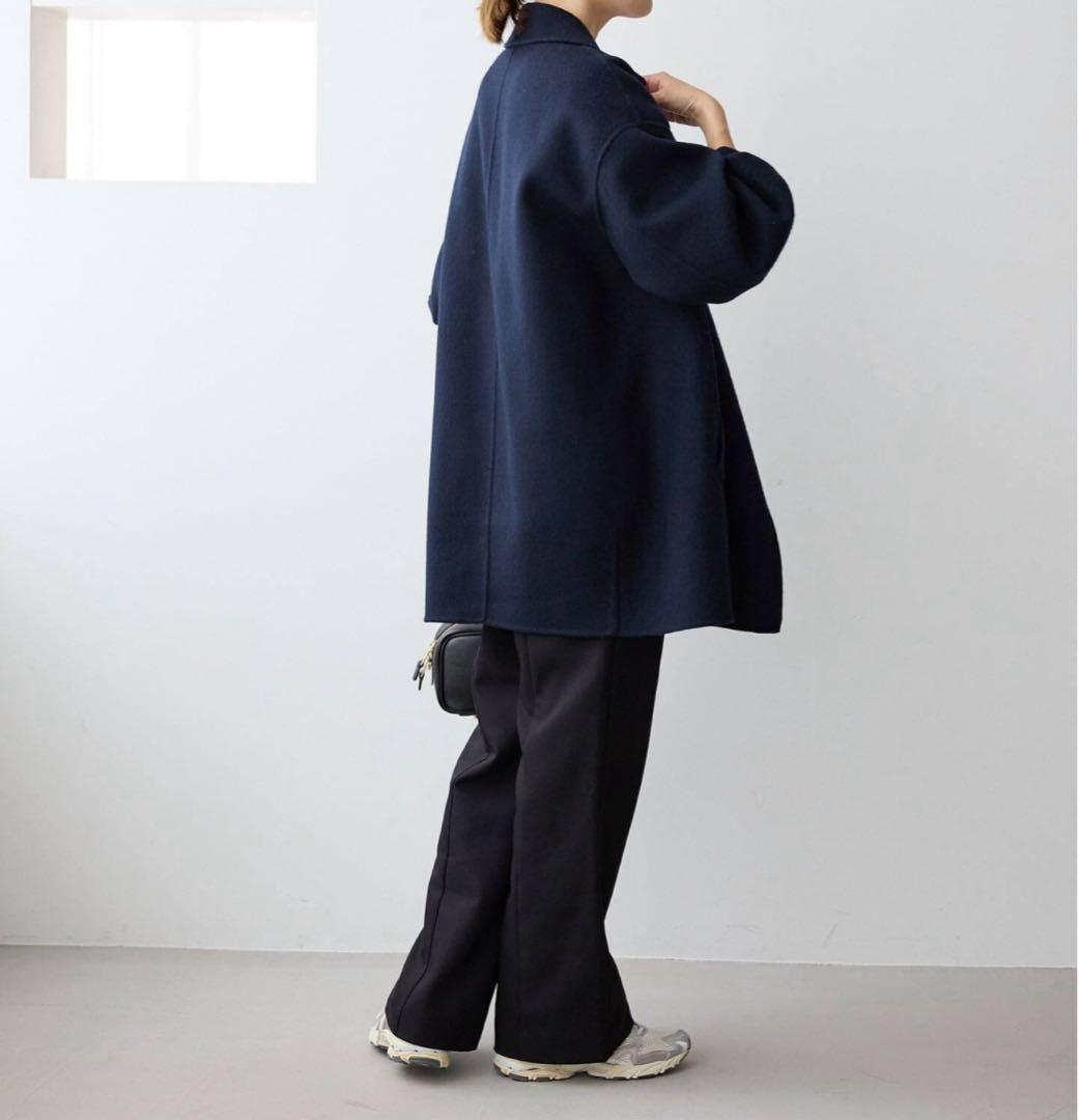 スローブイエナ souple woolダブルフェイスミドルコート