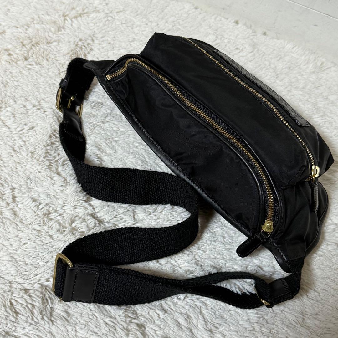 ⭐️新品未使用⭐️　felisi 799　ウエストバッグ　ナイロン×レザー　ブラック