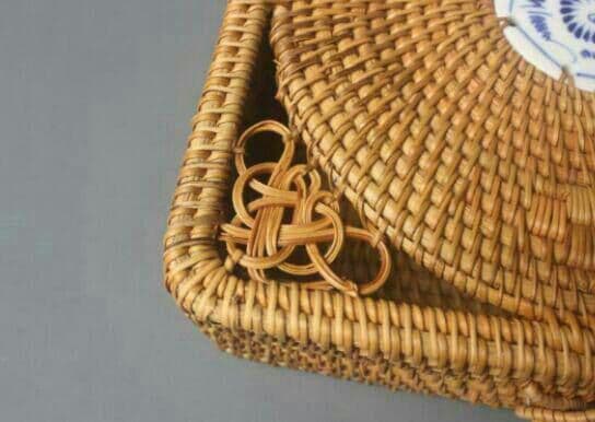 T茶籠 茶道具収納  古風 藤編細工籠7