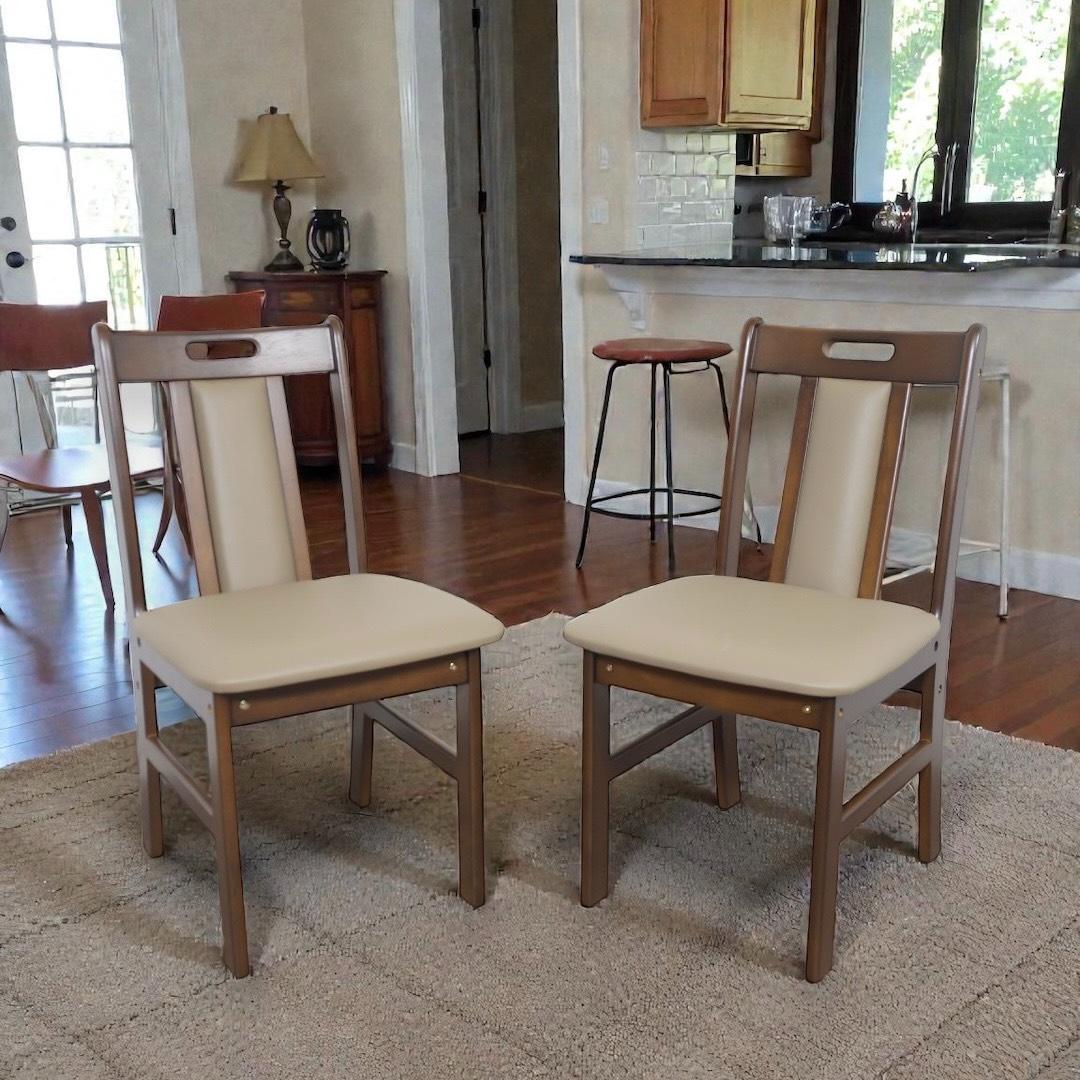 【新品】ダイニングチェア　2脚セット　天然木　組み立て式　アウトレット