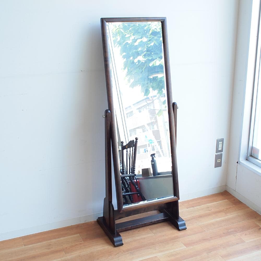 松本民芸家具 姿見/スタンドミラー 和モダン 古民家 鏡