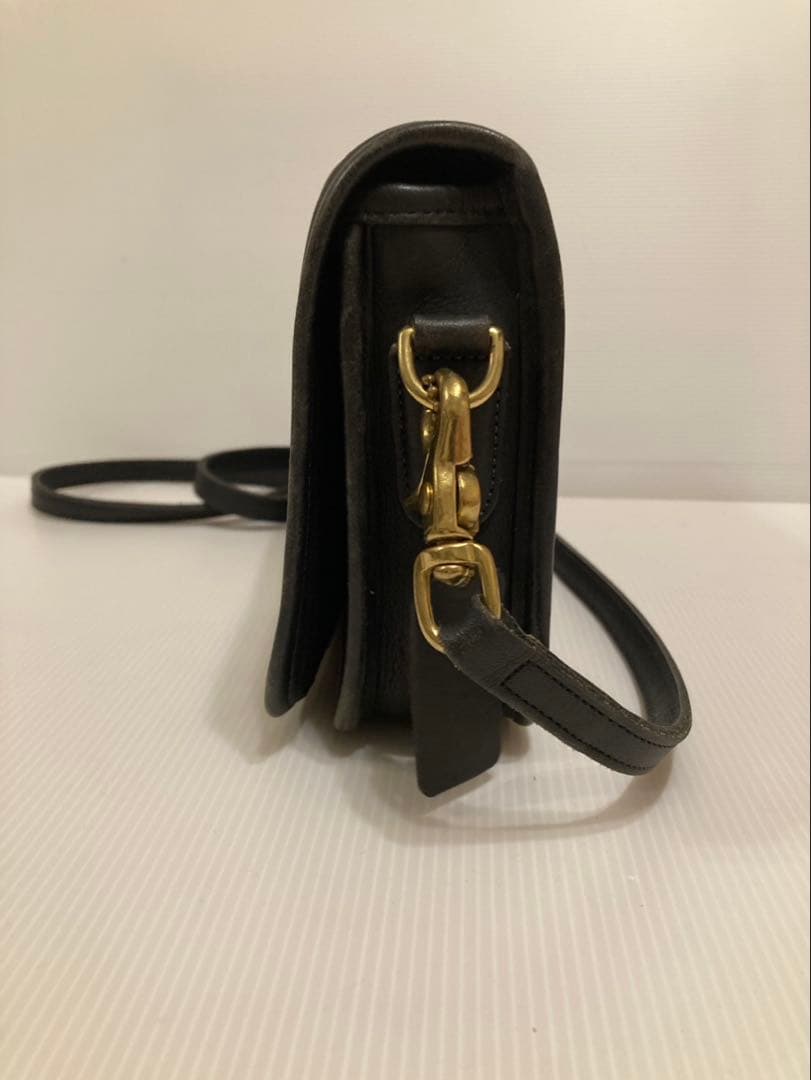 COACH オールドコーチ ショルダーバッグ　レザー　黒　ターンロック USA