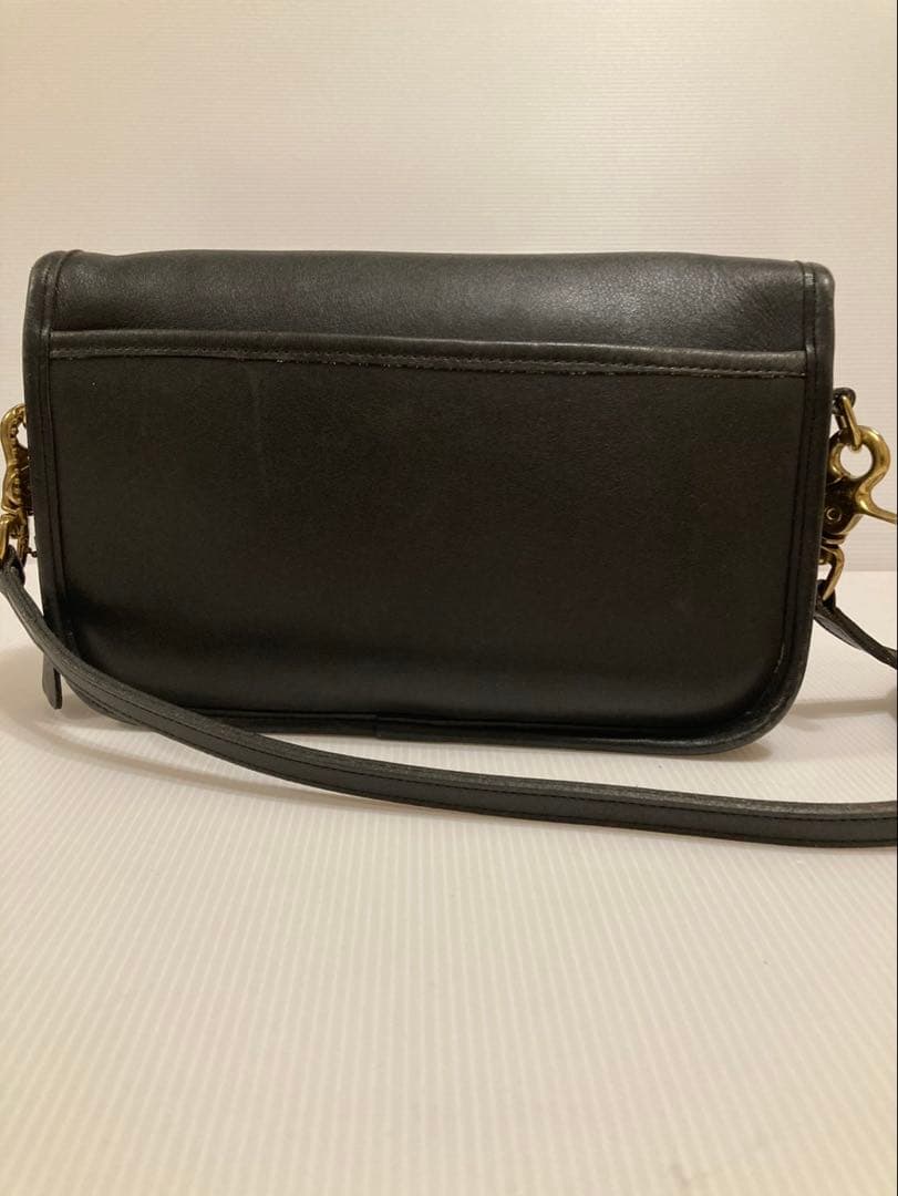 COACH オールドコーチ ショルダーバッグ　レザー　黒　ターンロック USA