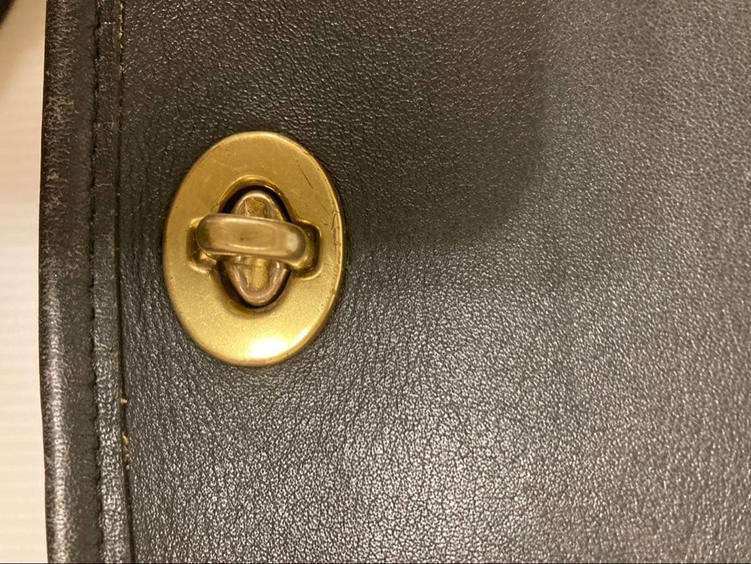 COACH オールドコーチ ショルダーバッグ　レザー　黒　ターンロック USA