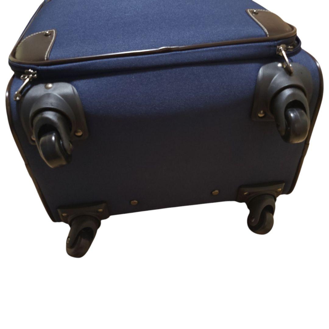未使用☆possédez スーツケース 44L ソフト ファスナー ネイビー 布