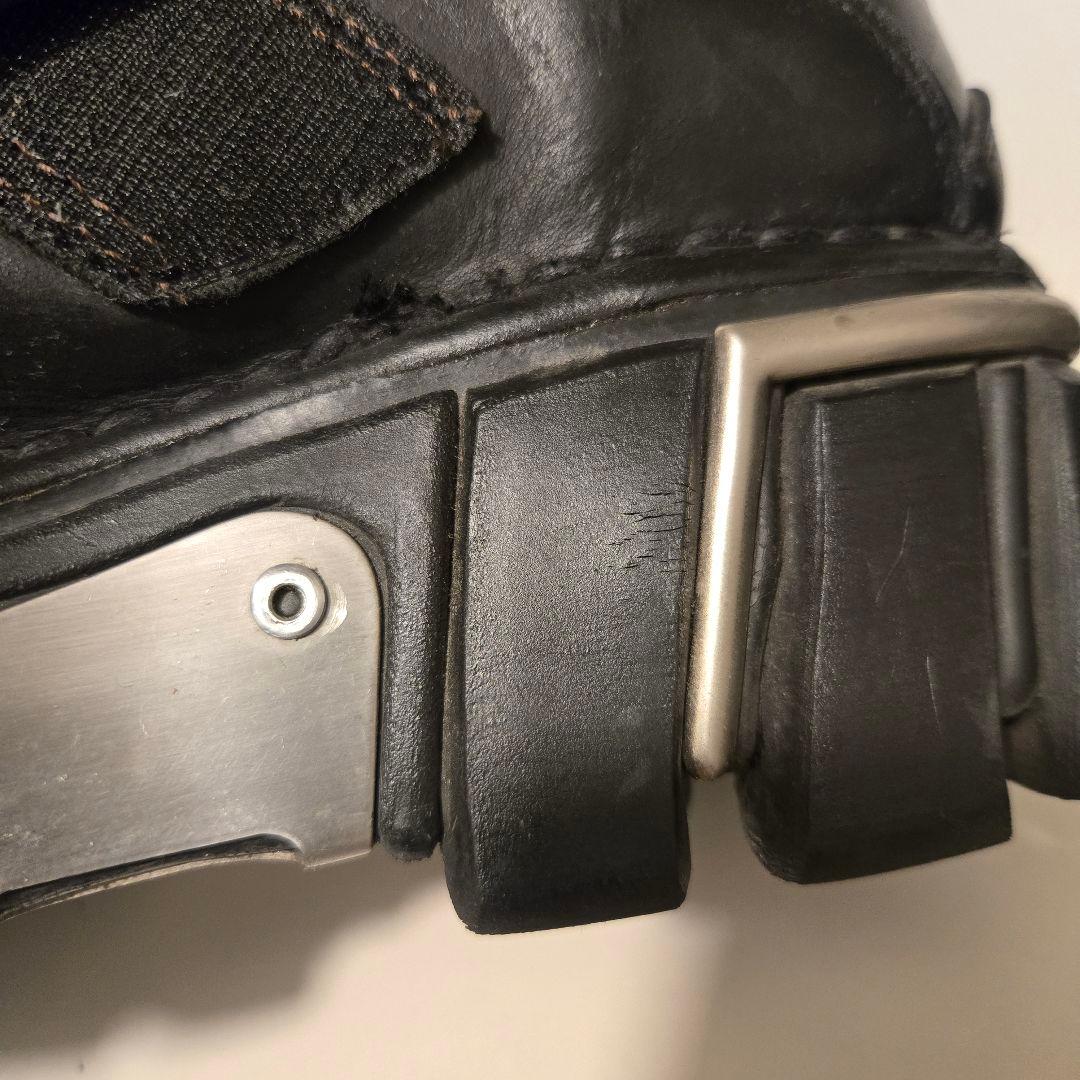 NEW ROCK 希少 廃盤 ヴィンテージ レザーブーツ バックル ブラック