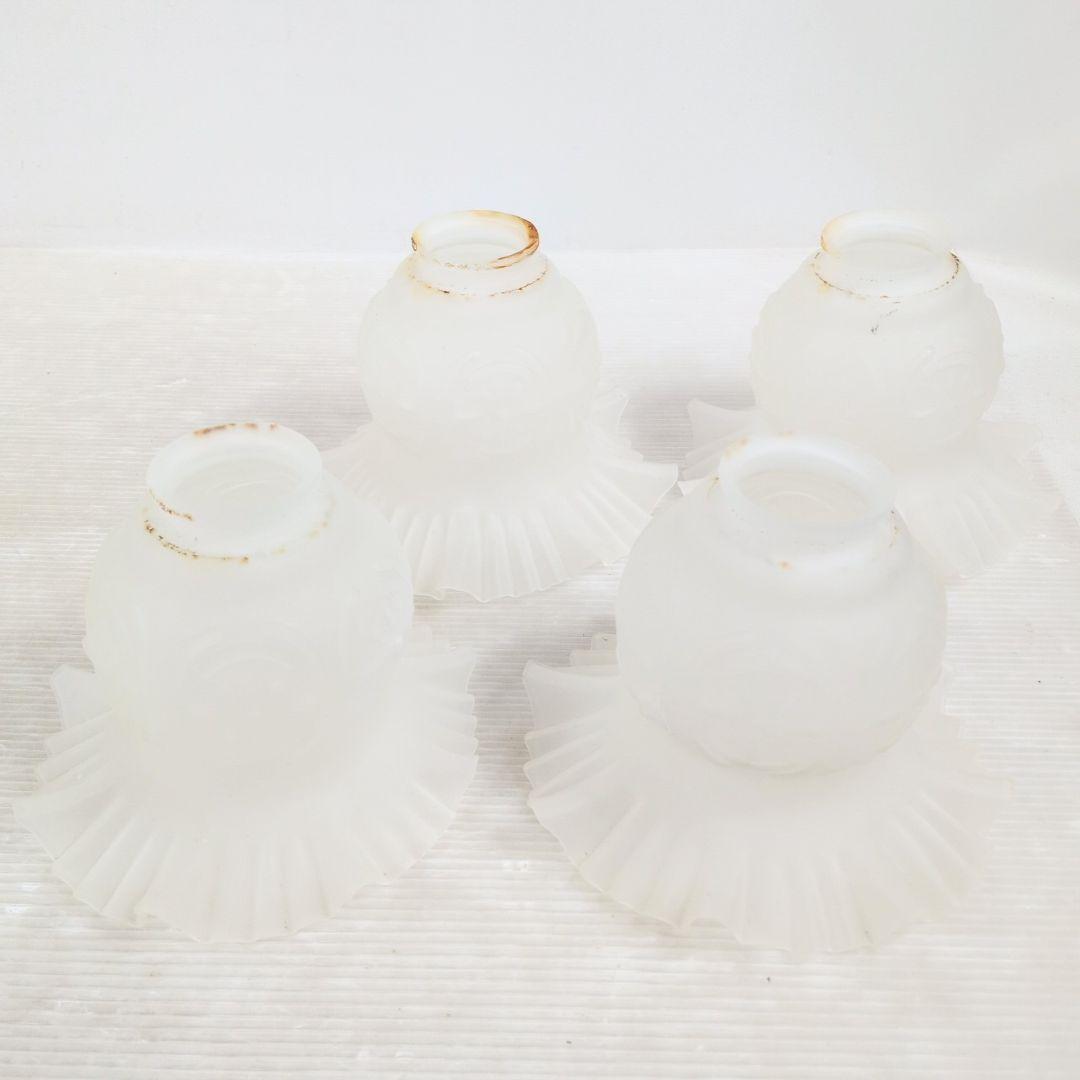 Kishima　アンティーク　シャンデリア　フリルガラスシェード　4灯式