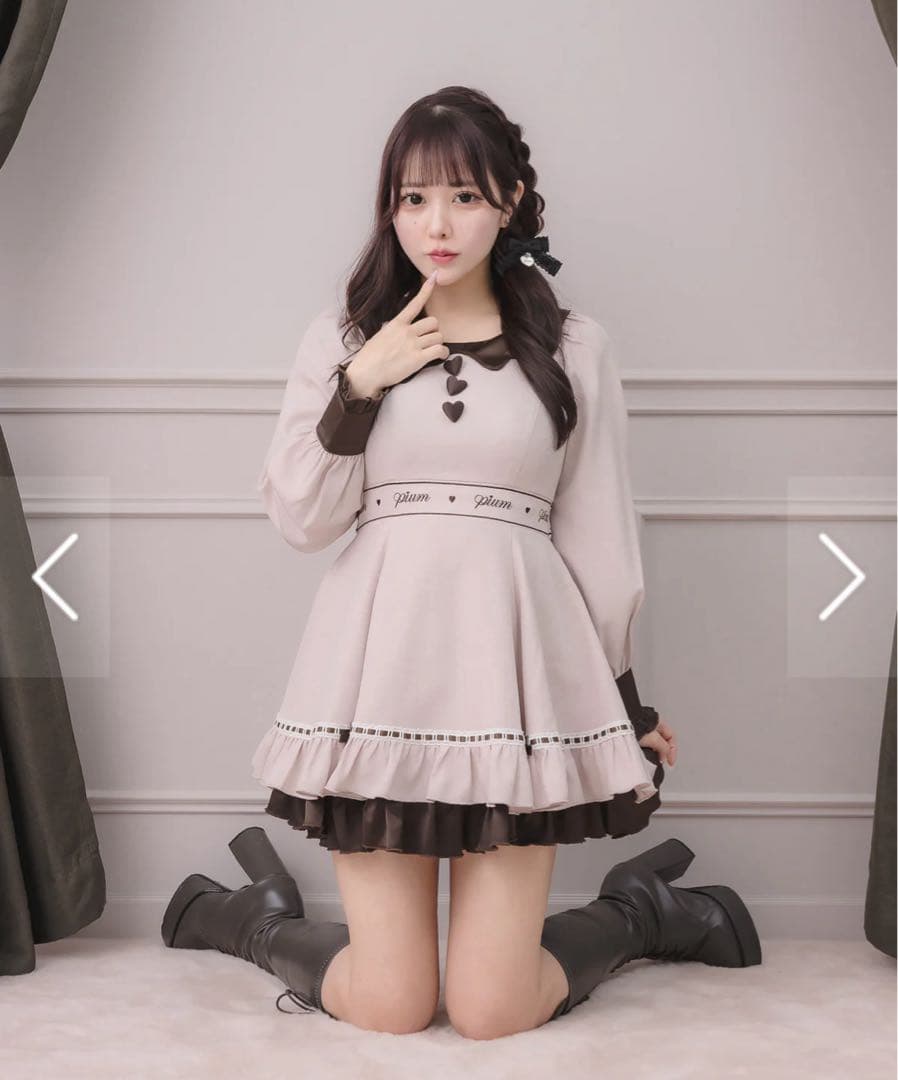 pium ぴうむ melty chocolateフレアミニワンピース ピンク