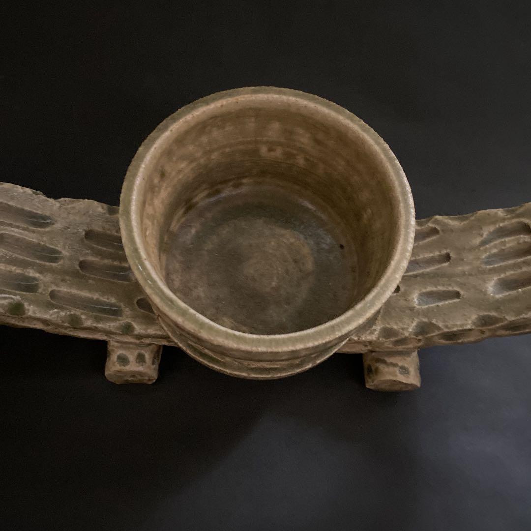 未使用　自宅保管品　大型花器『花窓』瀬戸　元青磁の名家