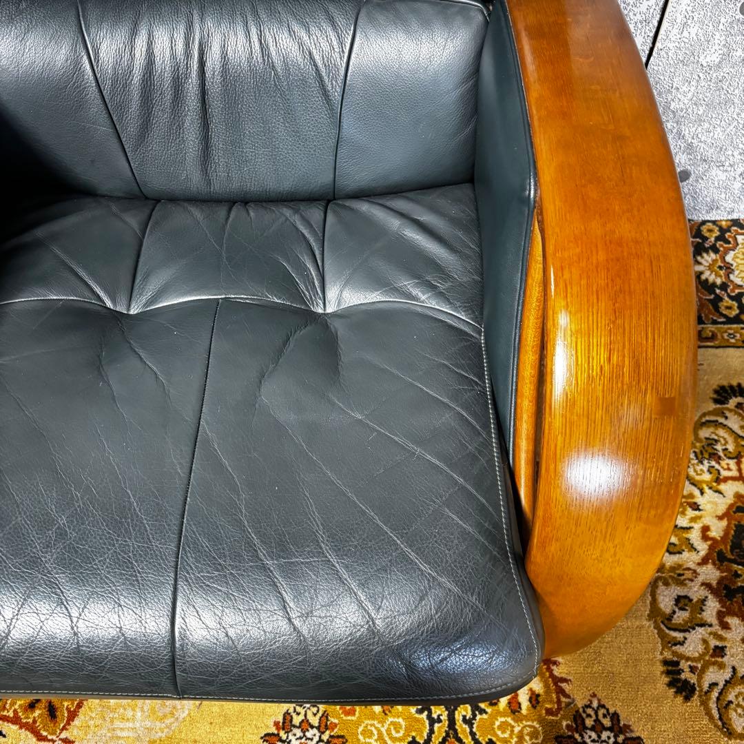 ꧁カリモク家具 karimoku꧂1人掛けアームソファ レザー 革 チェア