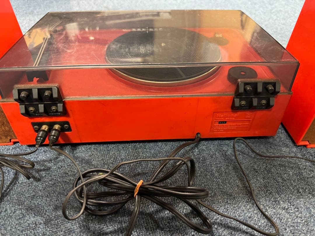 昭和レトロ　ナショナル　レコードプレーヤー　SF–448 レッド　ステレオ