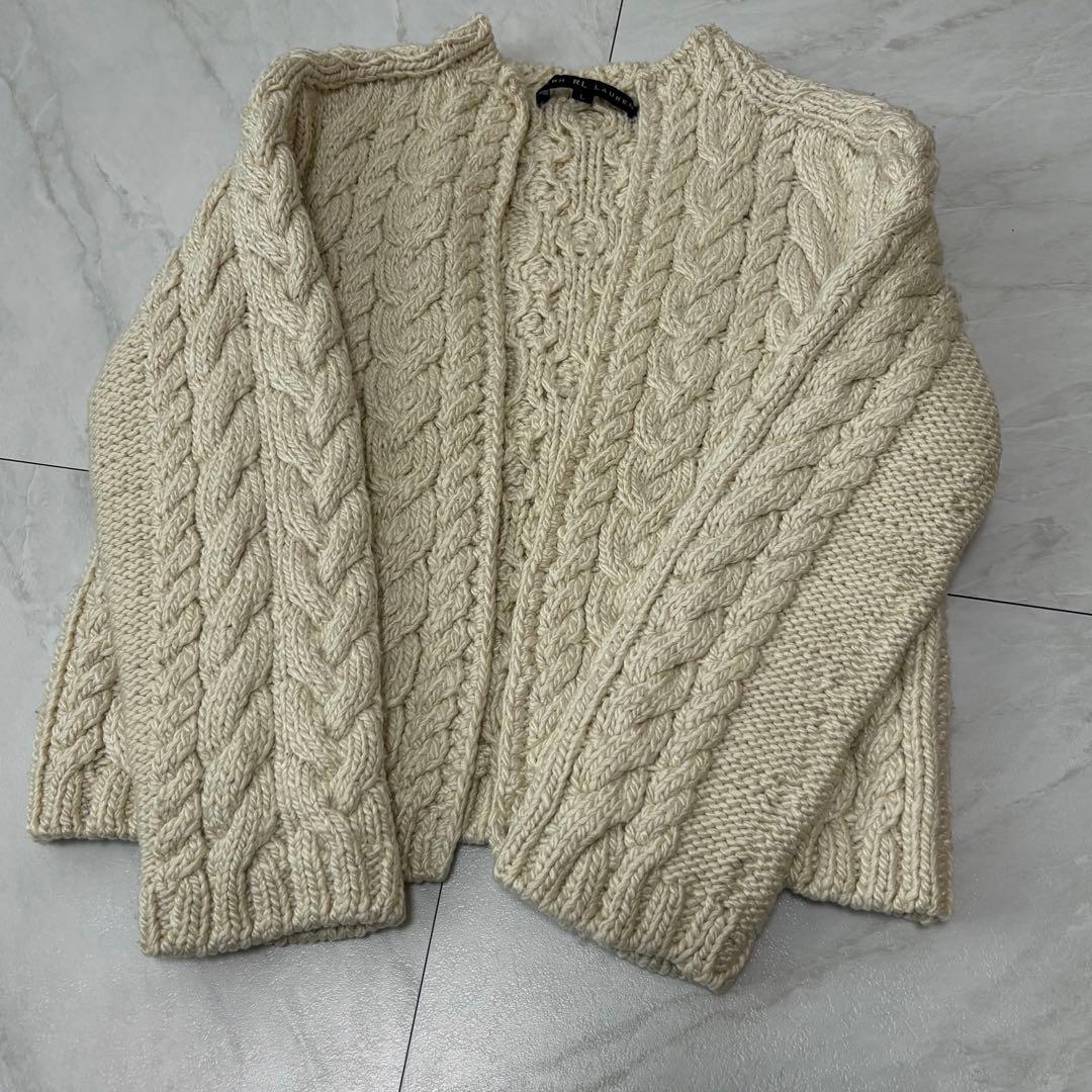 【シルク50%】ラルフローレン ブラックレーベル ケーブルニット カーディガン