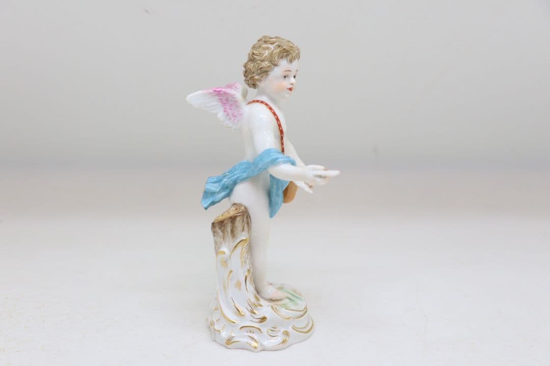 マイセン　天使　郵便配達員　フィギュリン　陶器人形　置物　アンティーク