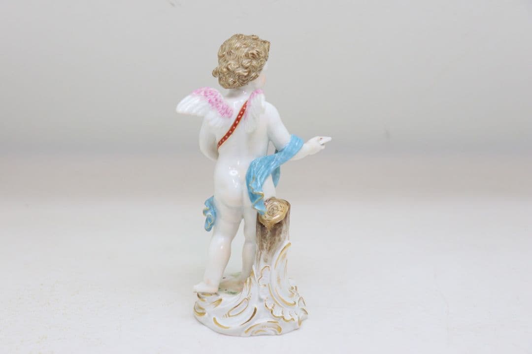 マイセン　天使　郵便配達員　フィギュリン　陶器人形　置物　アンティーク