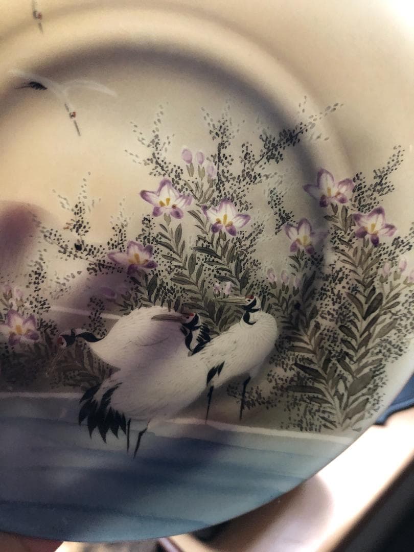 オールドノリタケ 金彩プレート②　百田造　鶴の絵図