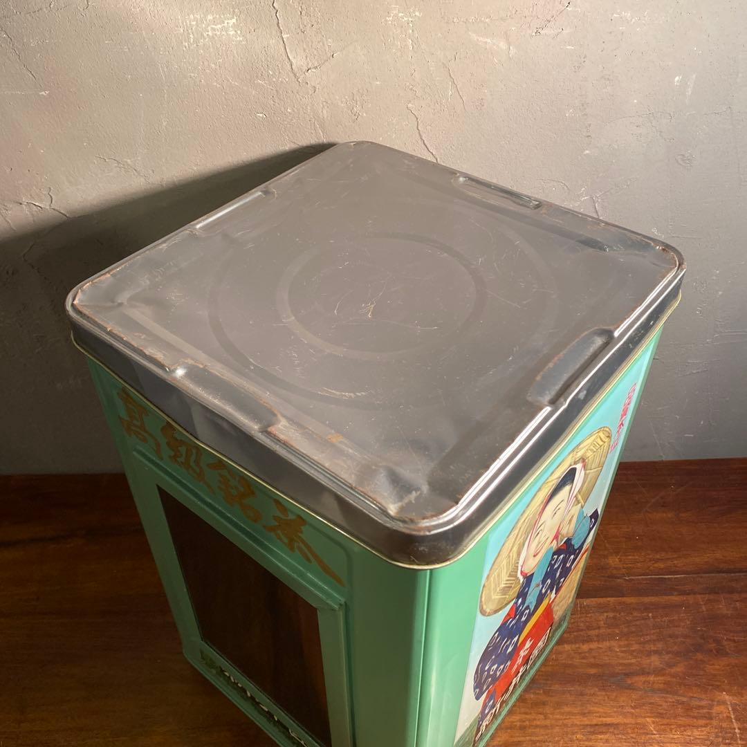 昭和レトロ 高級銘茶新井園 茶箱 缶 古道具 骨董品 稀少 ショーケース 什器