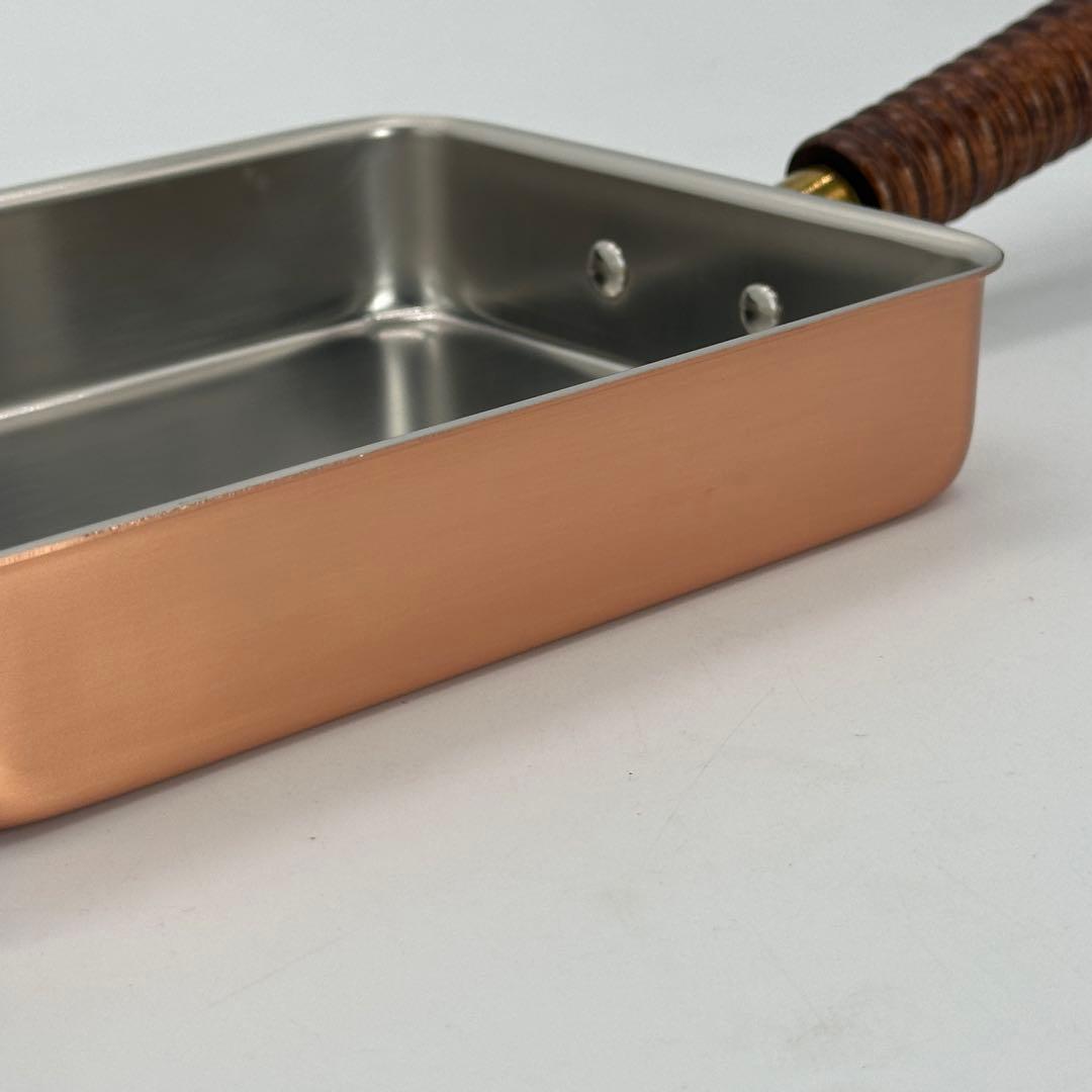 新品未使用 純銅 玉子焼き器 日本製 木柄 MD-0109