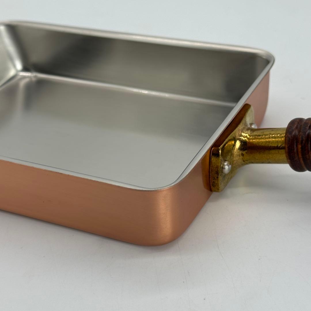 新品未使用 純銅 玉子焼き器 日本製 木柄 MD-0109