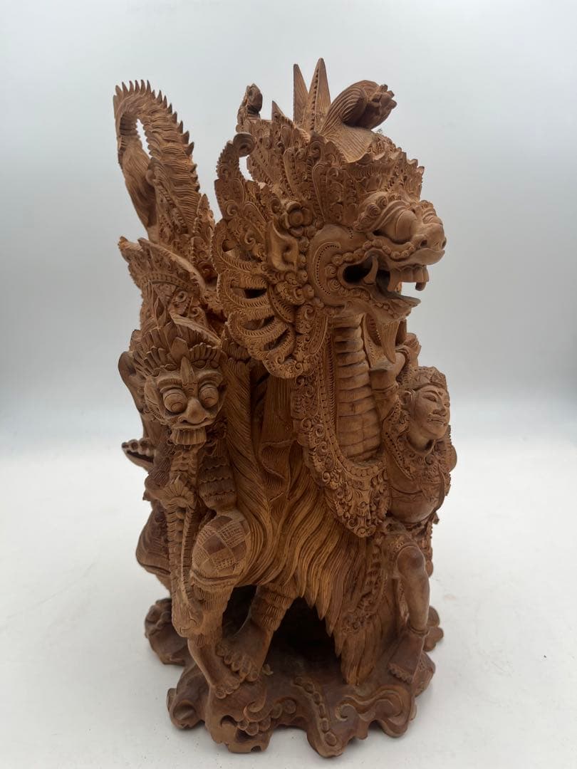 バリ島 木彫 彫刻 オブジェ エスニック インテリア ガルーダ／バロン風
