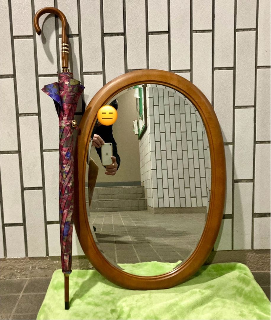 カリモク FURNITURE 大サイズ 68cm オーバルミラー A6085