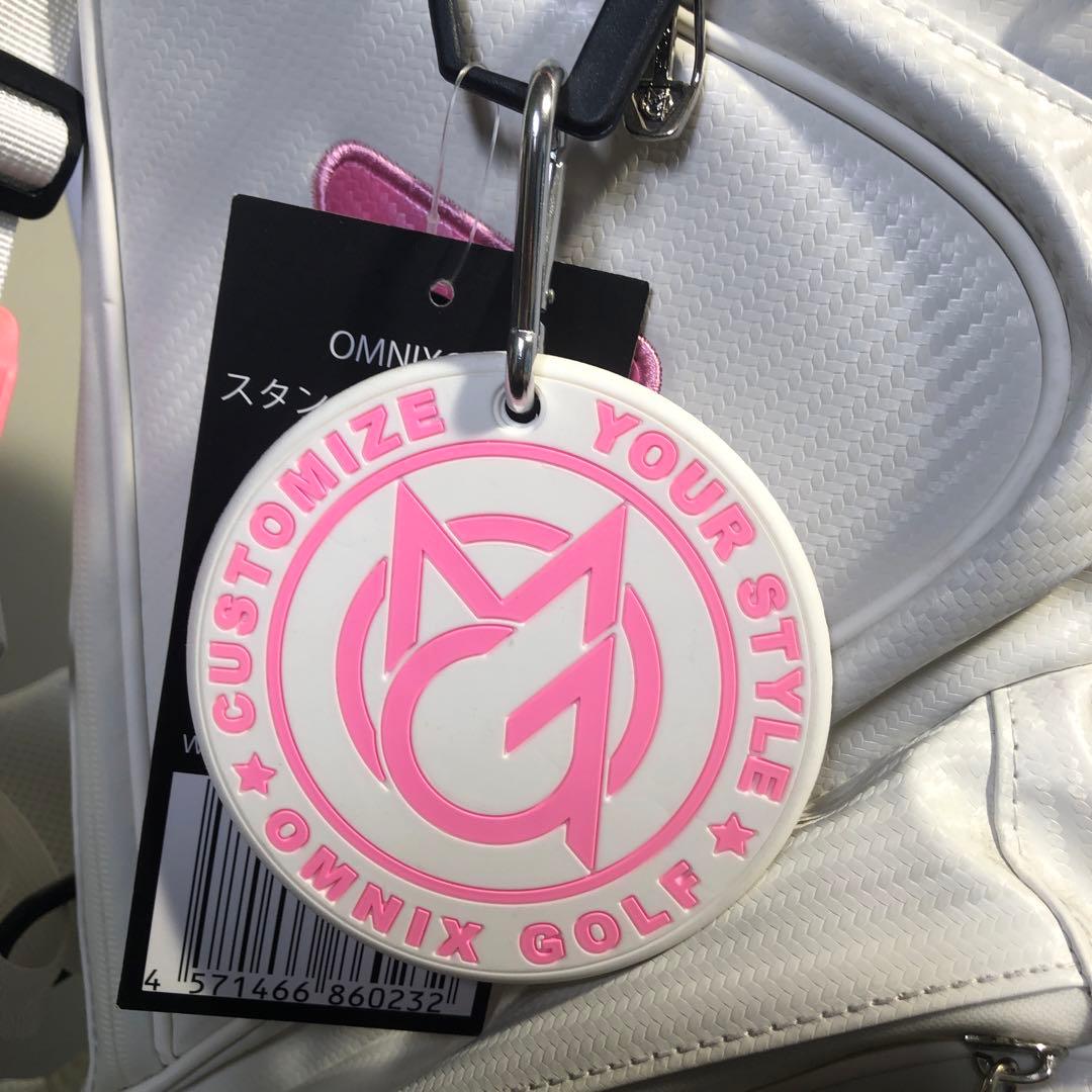 訳ありOMNIX GOLF 8.5型　スタンドキャディバッグ ホワイト　ピンク