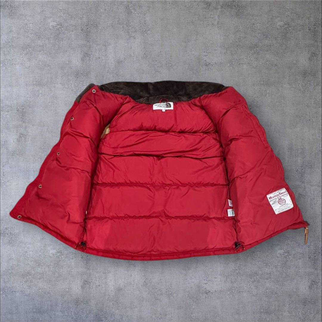THE NORTH FACE ダウンベスト 赤 メンズXL ハリスツイード