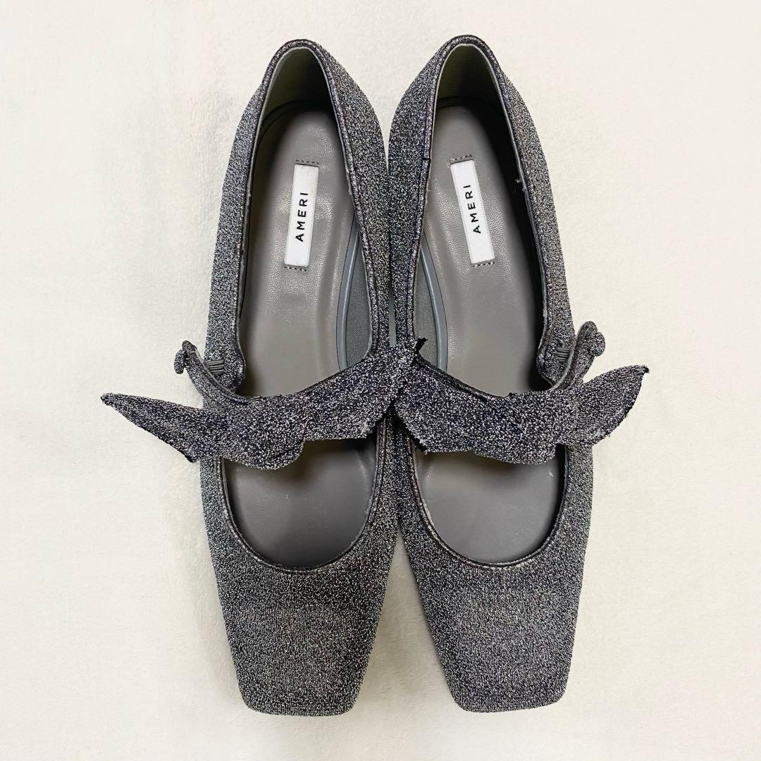 【未使用級】 AMERI アメリビンテージ フラットパンプス シューズ ラメ Ｌ
