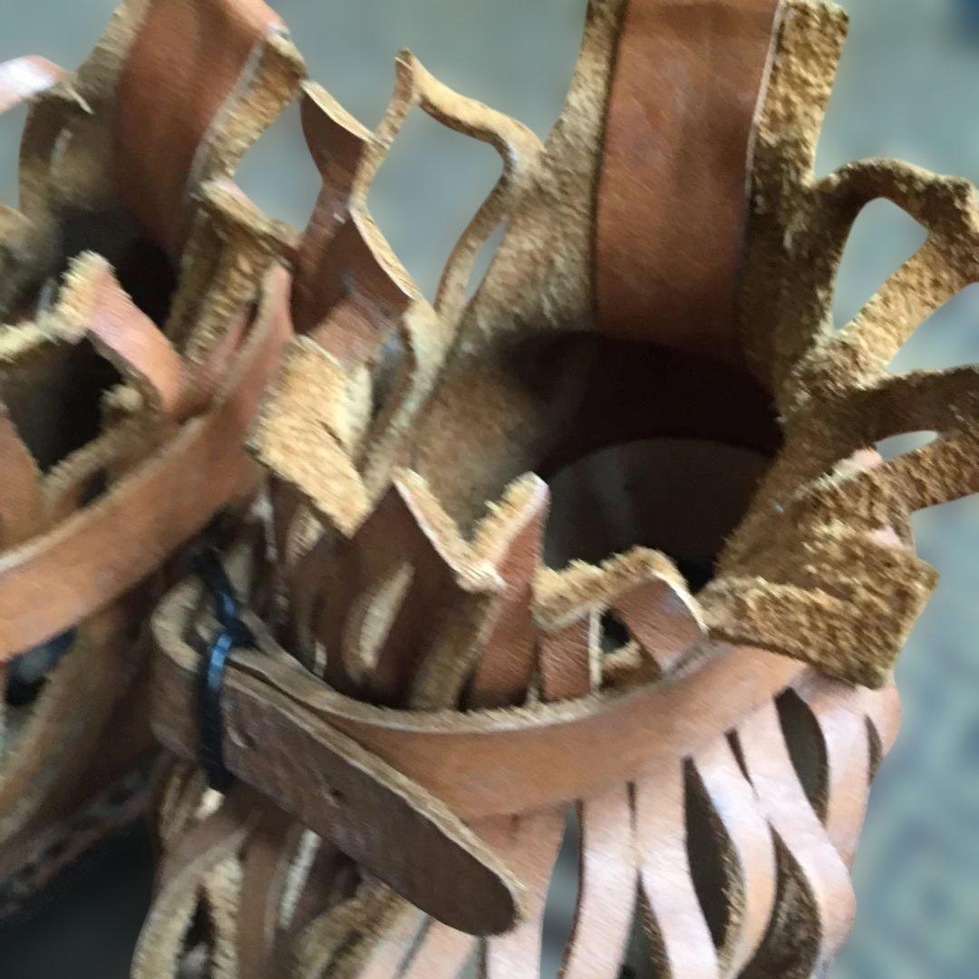 トリッペン　ブラウンレザーカットアウトサンダル☆37