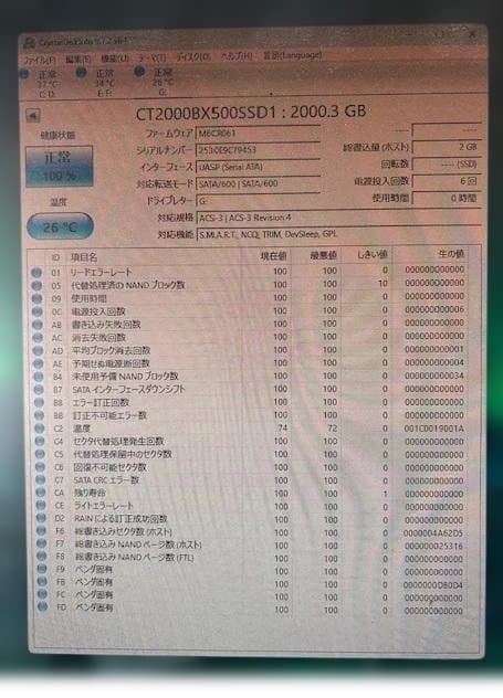Crucial BX500 2.5インチ SATASSD 2TB 国内正規品