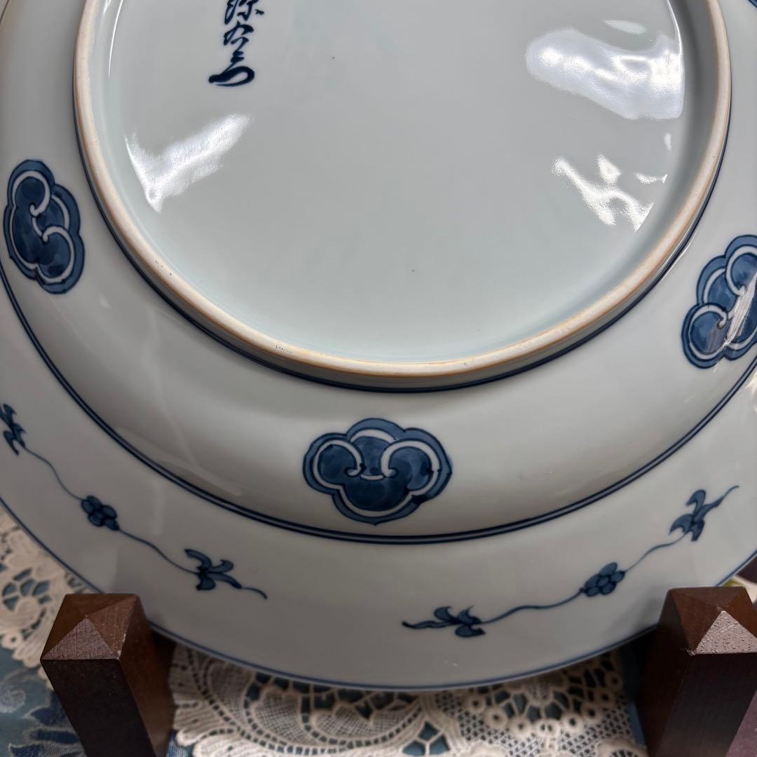 源右衛門　染付芙蓉手　大皿　木箱入り　深皿　未使用品