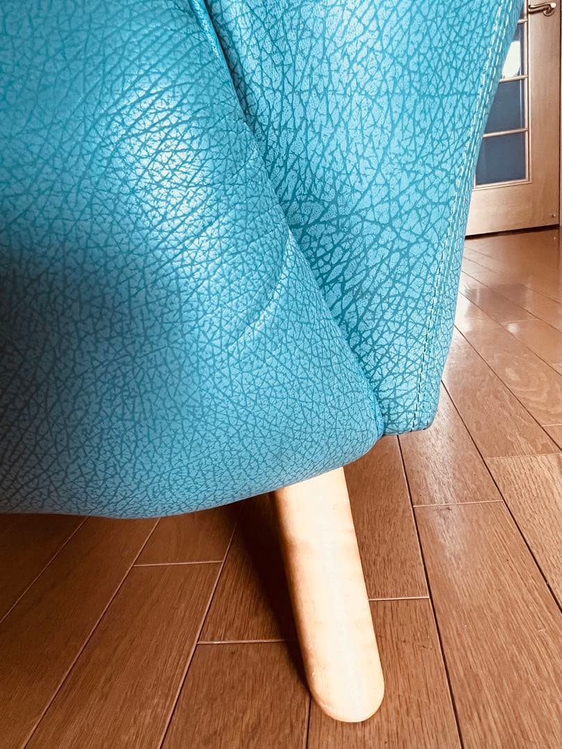 【良品】IDC大塚家具　総本革　Soflex社　トリプルソファ