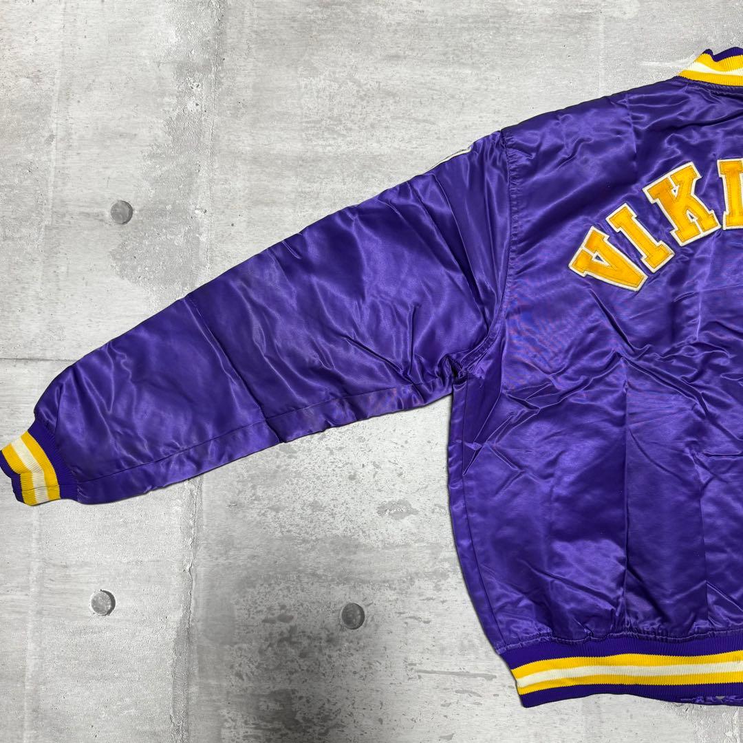 90s USA製 STARTER ナイロンスタジャン パープル VIKINGS