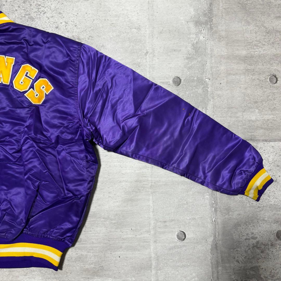 90s USA製 STARTER ナイロンスタジャン パープル VIKINGS