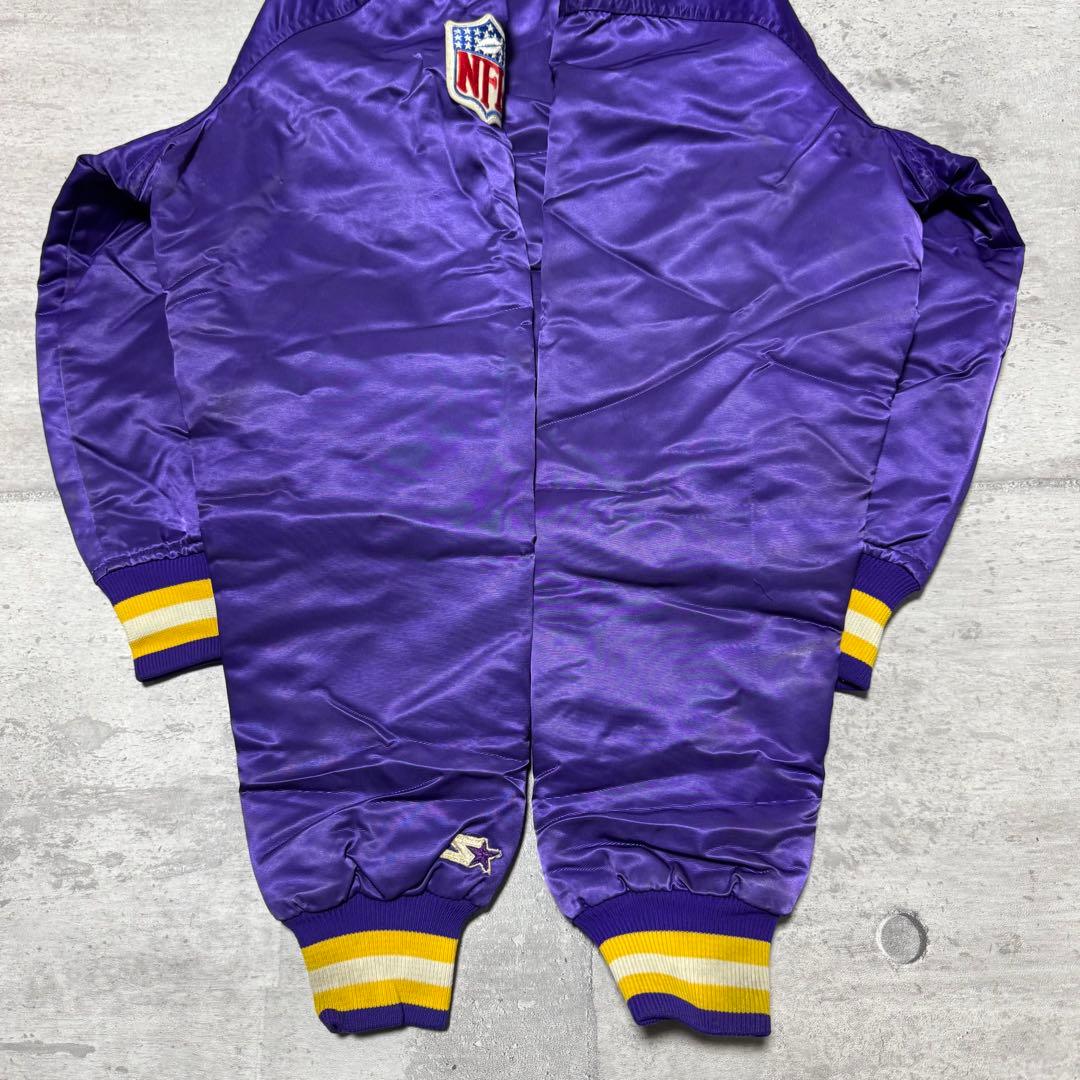 90s USA製 STARTER ナイロンスタジャン パープル VIKINGS
