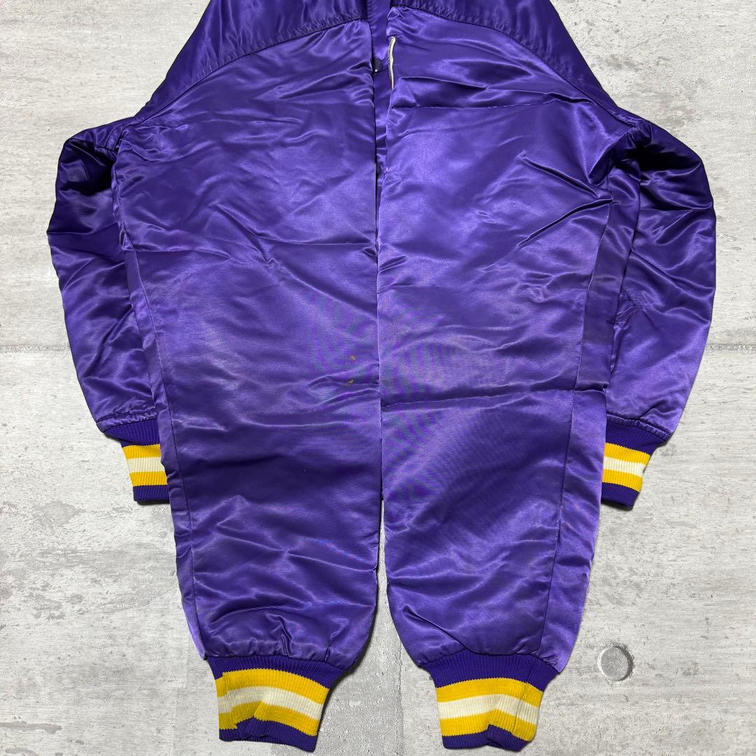 90s USA製 STARTER ナイロンスタジャン パープル VIKINGS