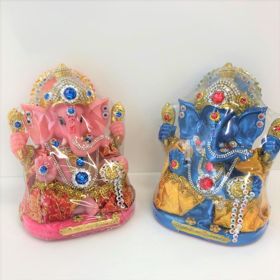 豪華絢爛 幸せの置物 【ピンク ガネーシャ】 学問と商売の神様 ヒンドゥー教