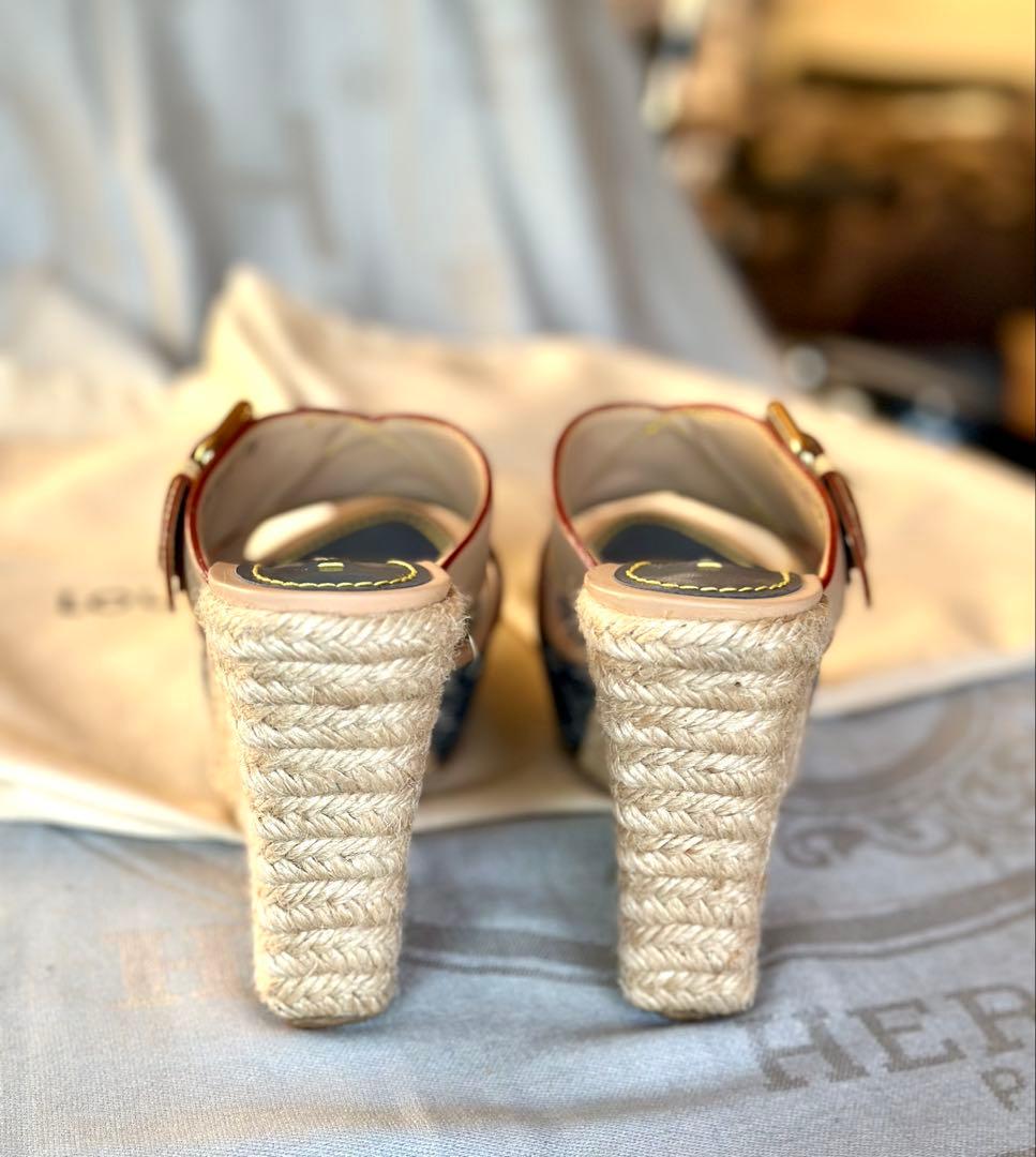 《正規品》ルイヴィトン ウエッジサンダル デニム　モノグラム 35 本物