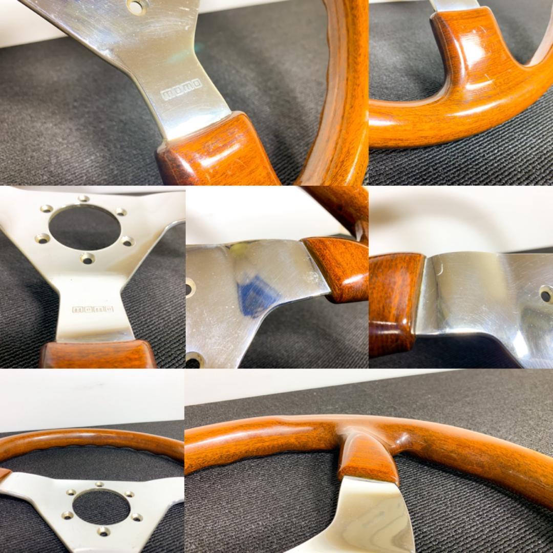 モモ ヴェローチェ ウッドステアリング 35パイ ダークウッド ホーンボタン付き