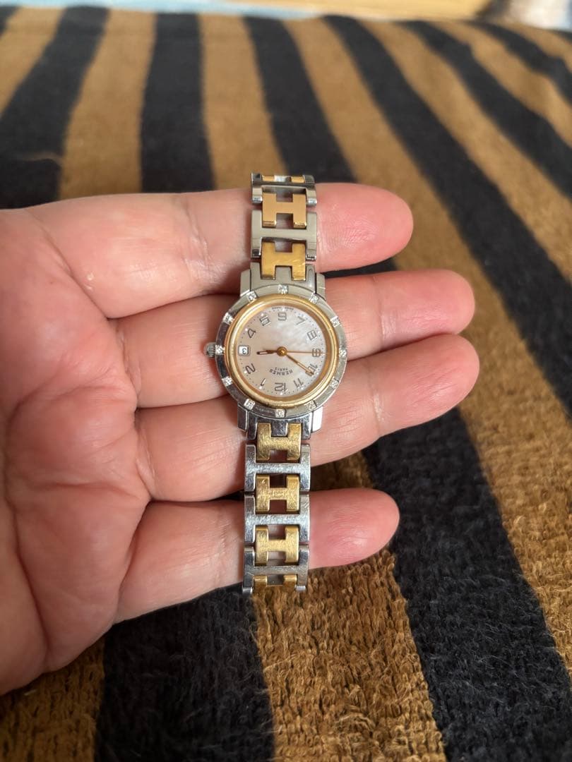 エルメス クリッパー CL.222 ナクレ 12Pダイヤ